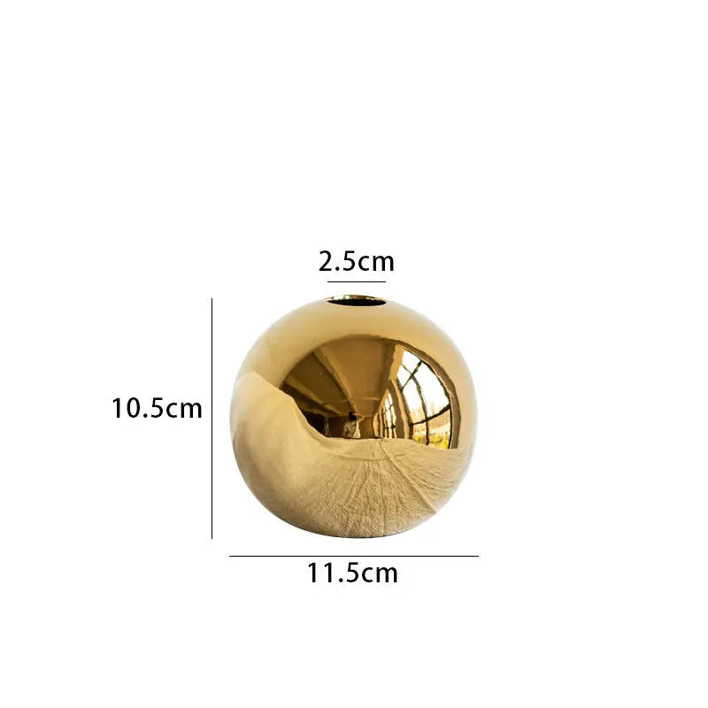 Midas Touch Orb - Golden Ball Ceramic Vase