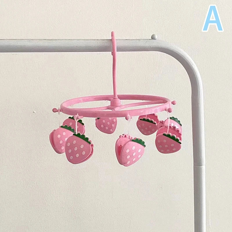 BerryBreeze Hanger - Lovely Strawberry Clothes Drying Hanger, Windproof, Good for Socks small items, Drying Rack Household Heart Storage Laundry Rack