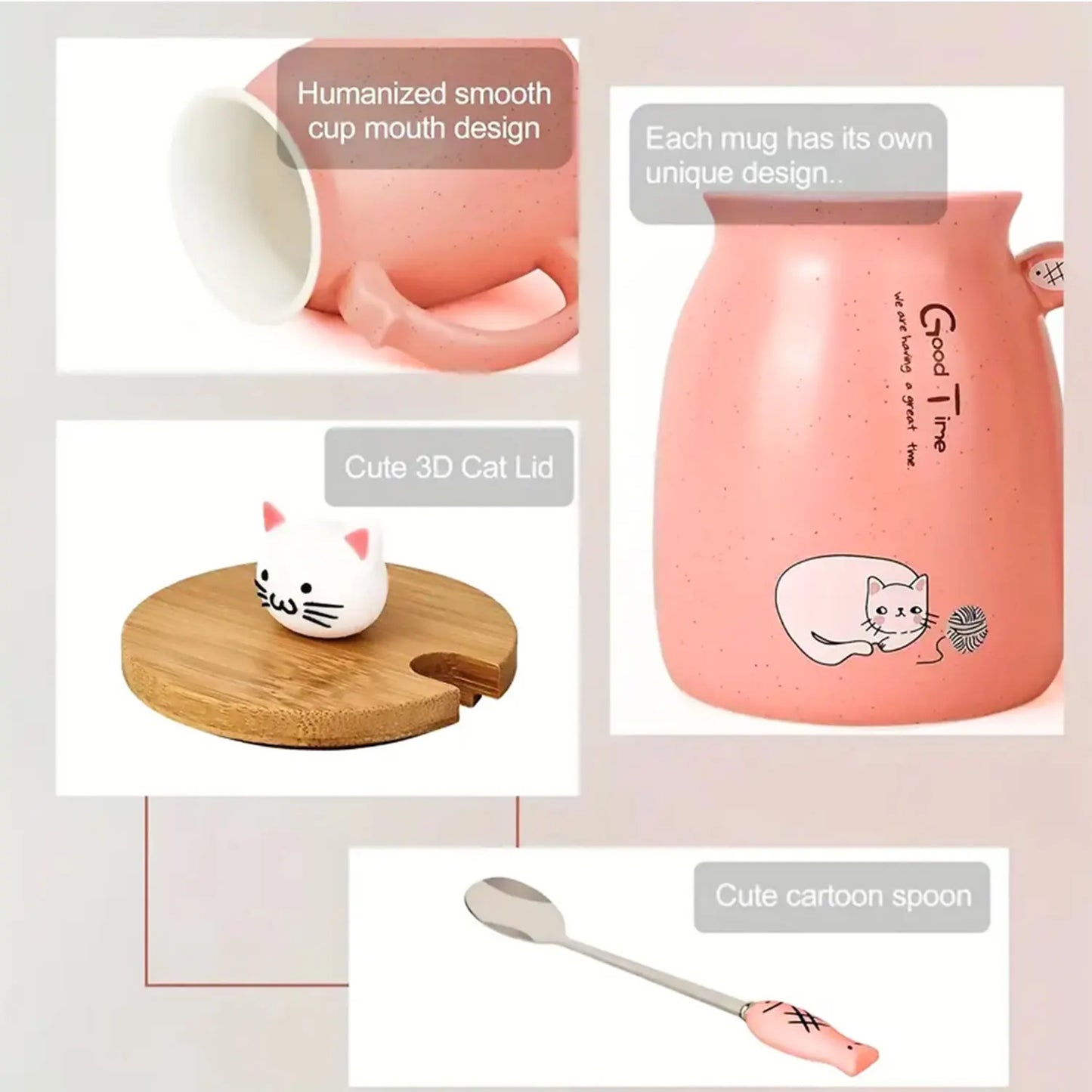 KittyWhisker Brew - Cute Cat Ceramic Kawaii Tea Cup