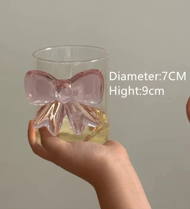 Rosé Ribbon Glass - Pink Bow Glass Goblet Heat-resistant