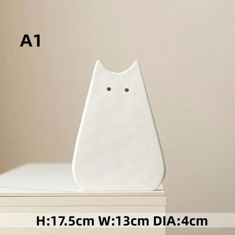 WhiskerBloom Vase - Cute cat-like ceramic vase, Nordic style, decoration flower arrangement