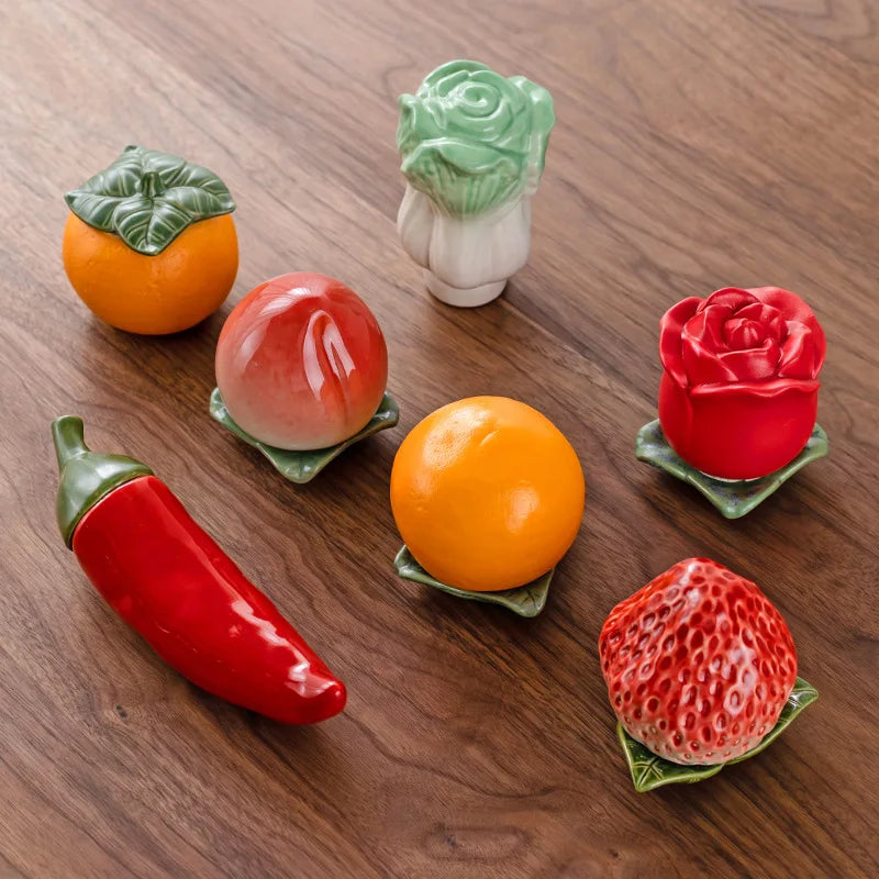 Peachy Keepsake Jar - Fruit Storage Tank Ceramic