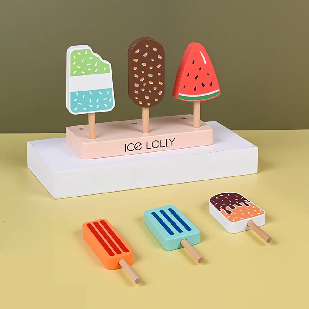 Scoop & Smile Play Cones - Wooden Simulation Ice Cream Education Toy