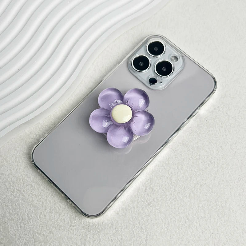 BlossomGrip Phone Holder - 1pc Transparent Flower Phone Holder