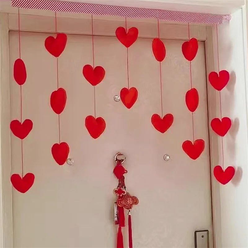 Cupid’s Tassel Twinkle - Girls' Pink Heart Shaped Curtain