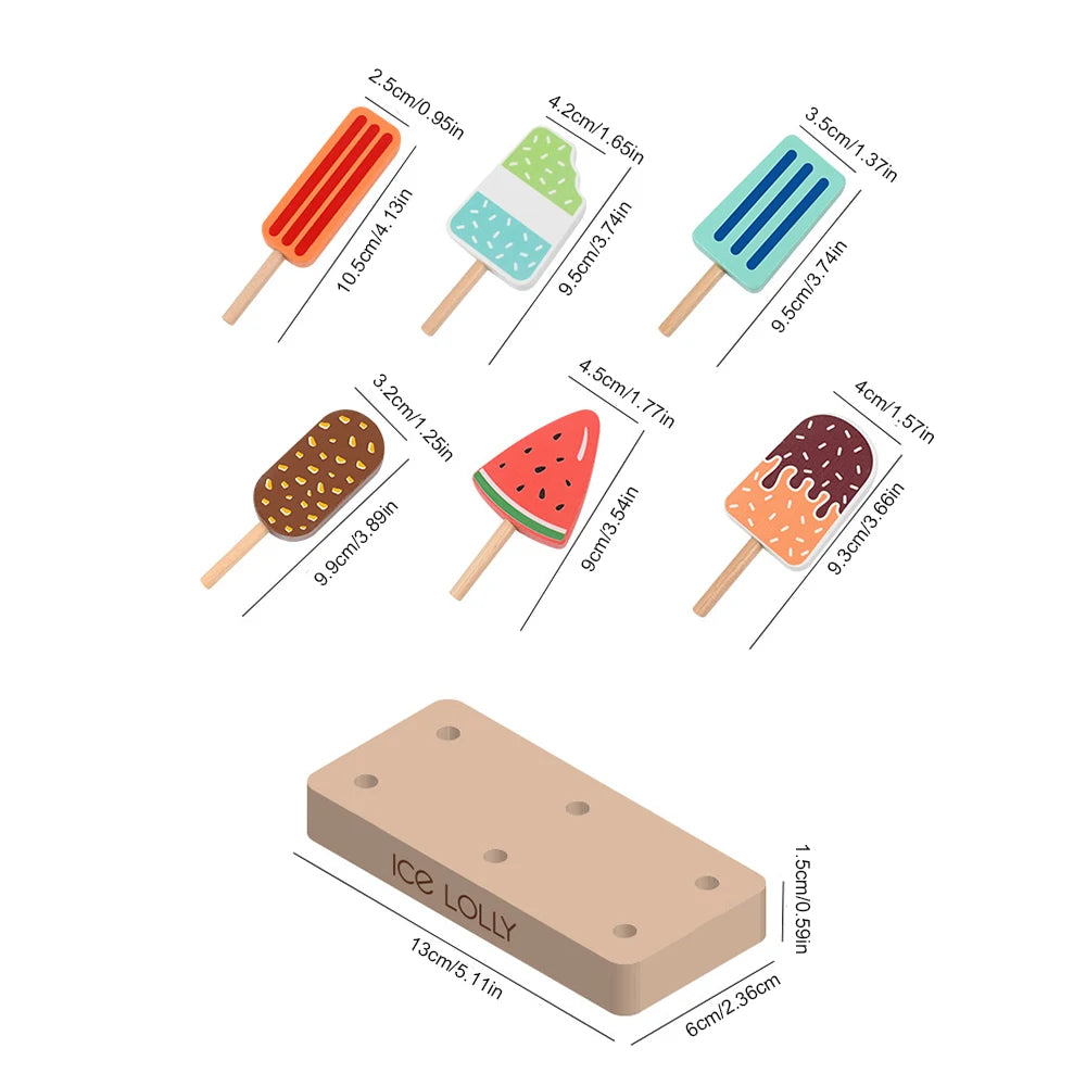 Scoop & Smile Play Cones - Wooden Simulation Ice Cream Education Toy