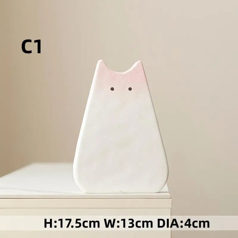WhiskerBloom Vase - Cute cat-like ceramic vase, Nordic style, decoration flower arrangement