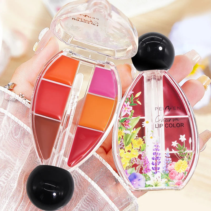 Glass Charm Palette Lip Gloss - 6 Colors Jelly Lip Cream