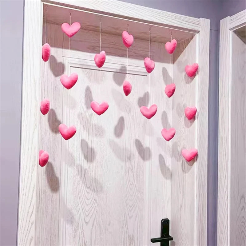 Cupid’s Tassel Twinkle - Girls' Pink Heart Shaped Curtain