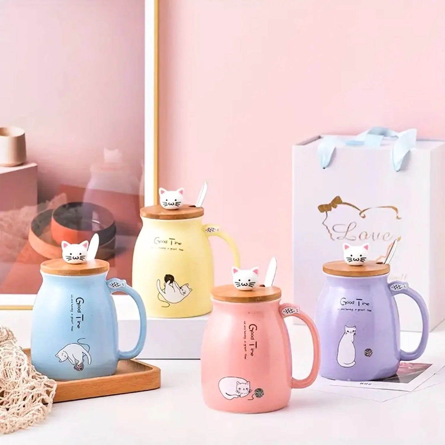 KittyWhisker Brew - Cute Cat Ceramic Kawaii Tea Cup