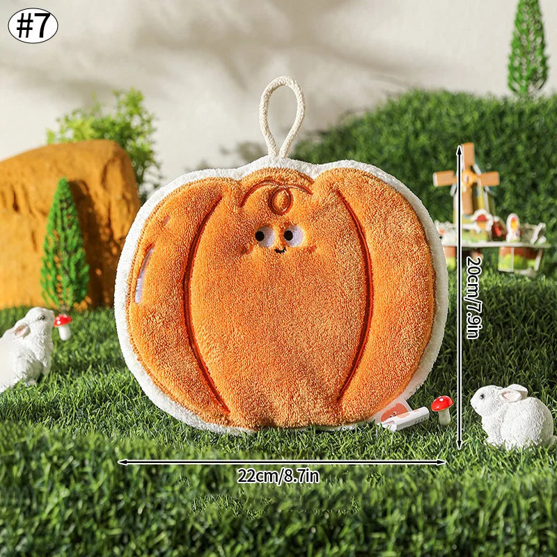 HarvestHug Towels - Cute Hand Towel Cartoon Wipe Handkerchief Rag Vegetable Shape Towels for Kitchen Bathroom, KidsHanging Towel Soft Dish cloth