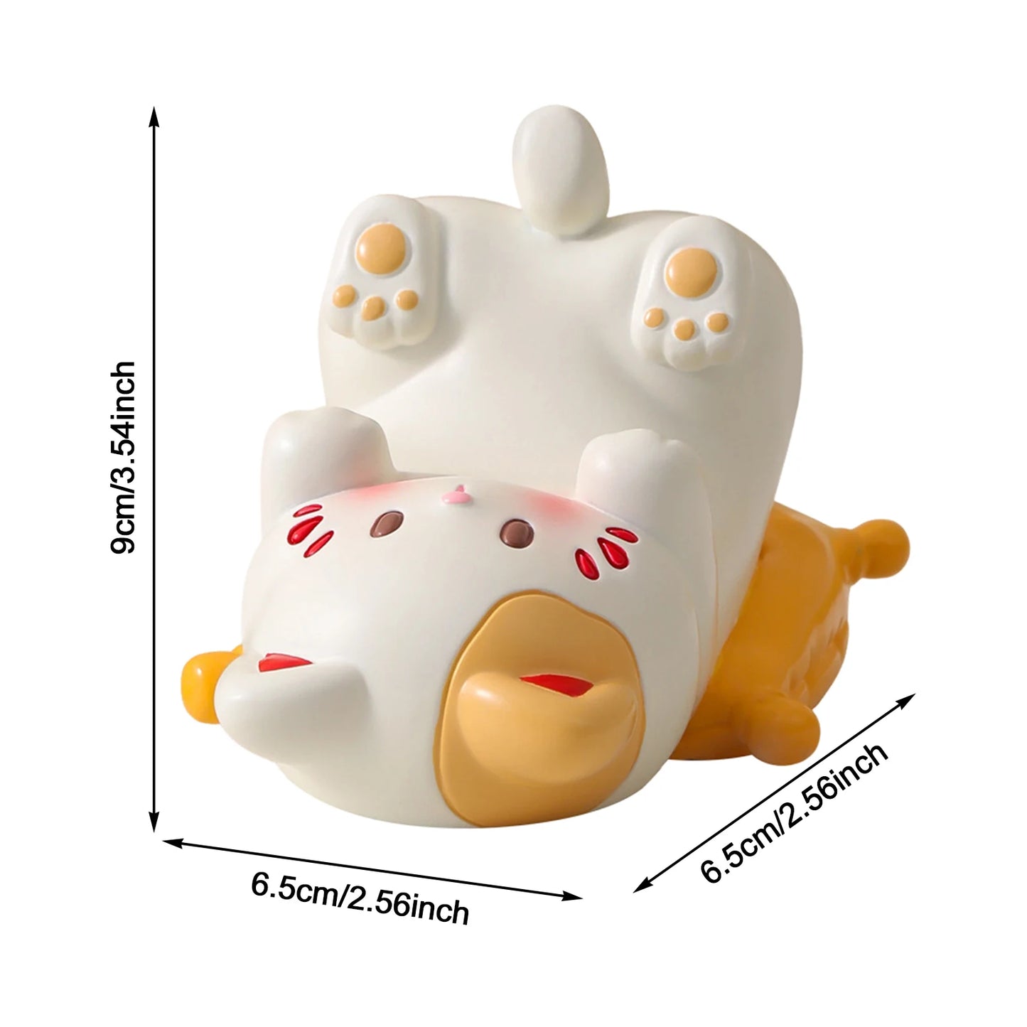 KittyCuddle Perch - Cute Cartoon Cat Desktop Ornaments Phone Stand Creative Desk Decor for Office Home Glasses Storage Holder