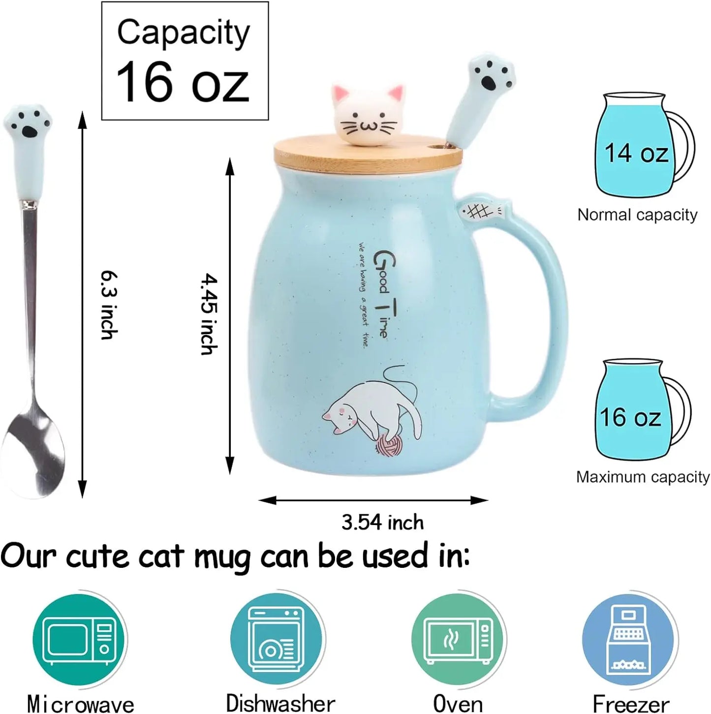 KittyWhisker Brew - Cute Cat Ceramic Kawaii Tea Cup