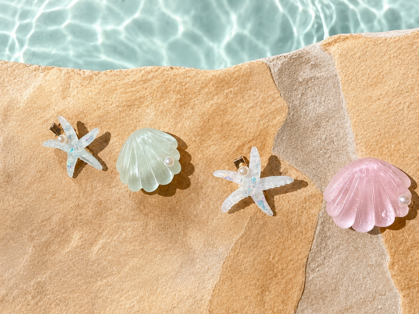 StarTide Hair Clips – Water-Resistant Seashell Starfish Barrettes