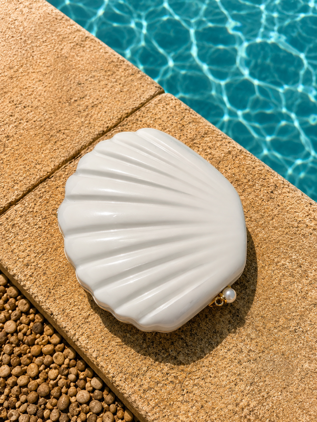 PearlTide Shell Purse – Hard Shell Crossbody Shoulder Bag Water Resistant