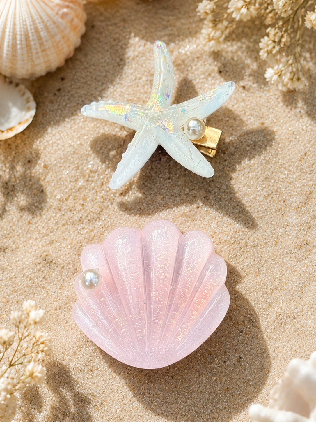 StarTide Hair Clips – Water-Resistant Seashell Starfish Barrettes