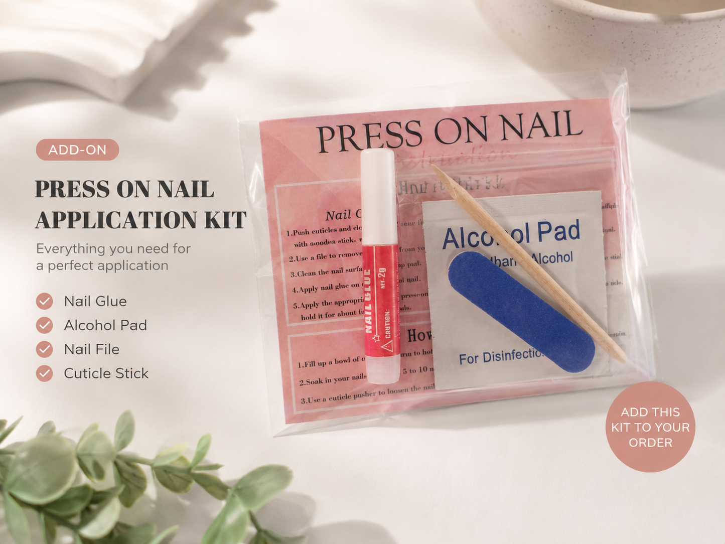 Adorablis Press-On Nail Set – Handmade False Nails Kit