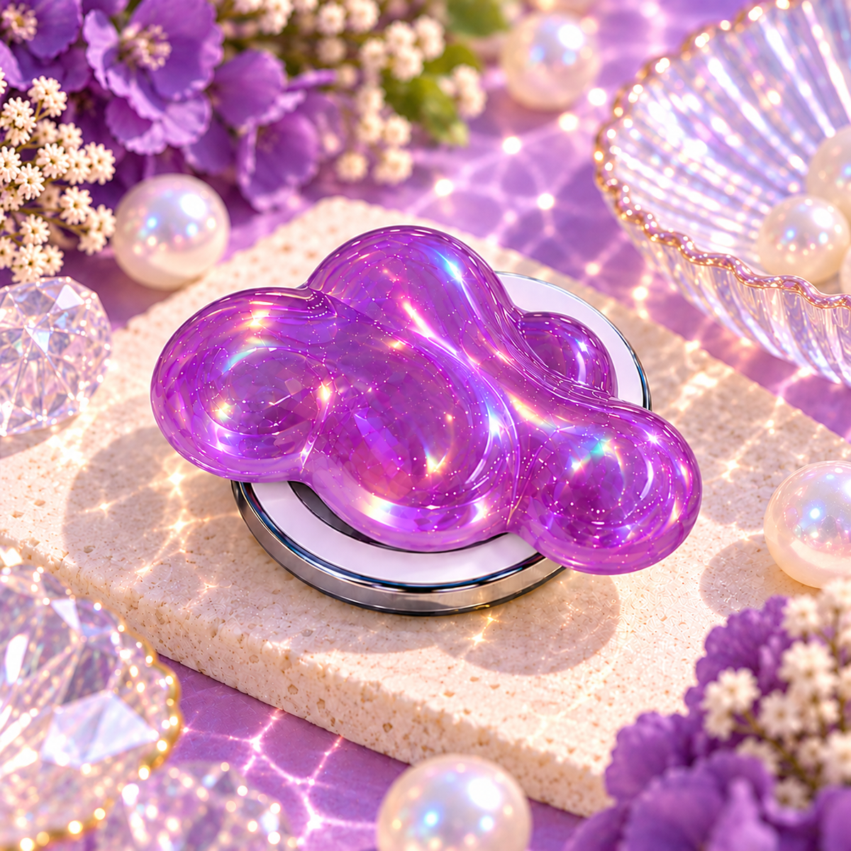 Cloud Puff - Magnetic Phone & Tablet Grip Extendable Stand