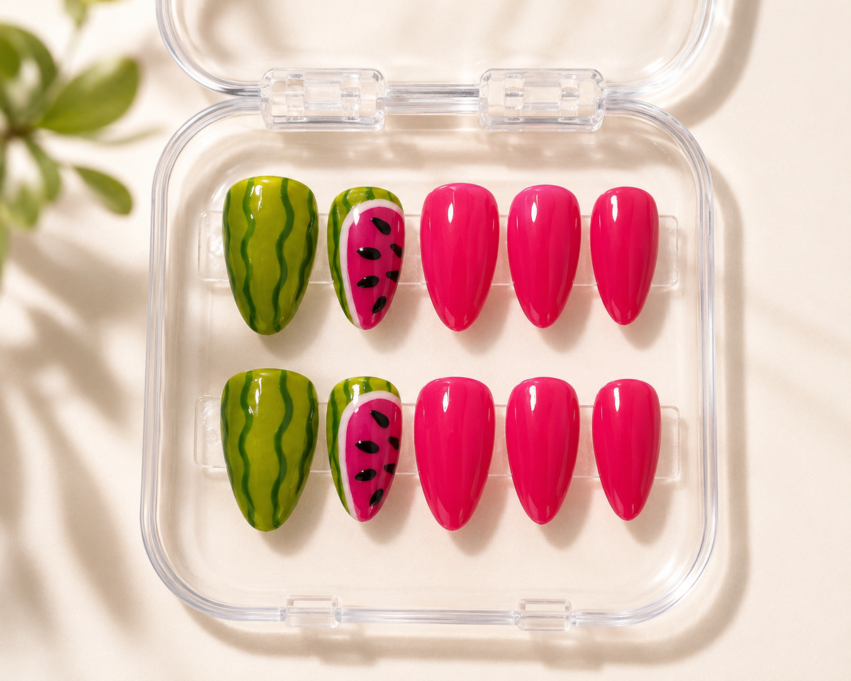 Decorative Press-On Nail Set – Handmade False Nails Kit