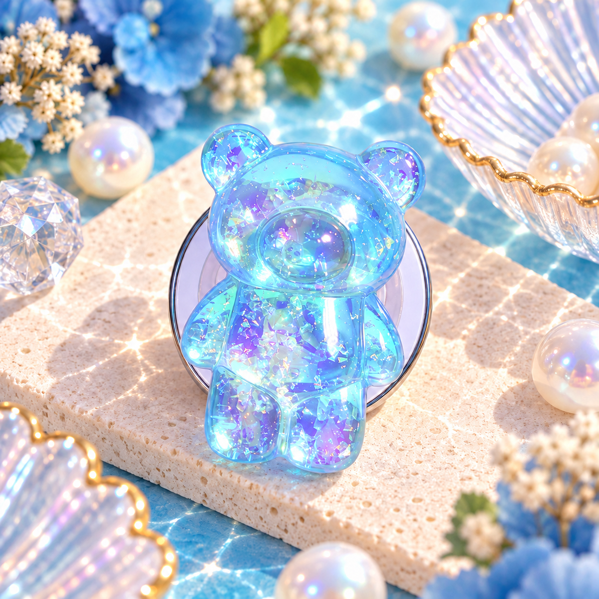 Glitter Gummy – Magnetic 3D Bear Phone Grip Stand