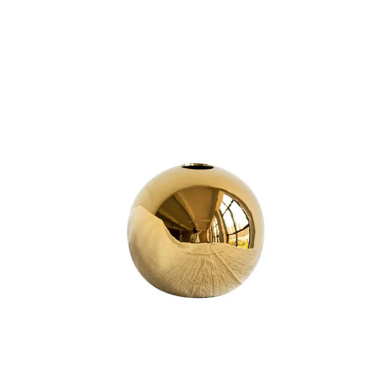 Midas Touch Orb - Golden Ball Ceramic Vase