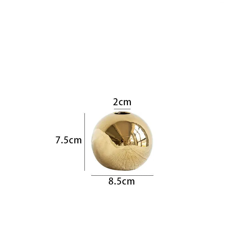 Midas Touch Orb - Golden Ball Ceramic Vase
