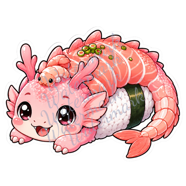 Sushi Dragon Stickers 2 Inch - 2.5 Inch High Quality Sticker Set