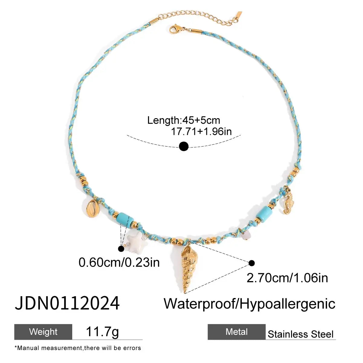 Coastal Seaside TideTreasure - Bohemian Style Colorful Rope Stainless Steel Pendant Necklace