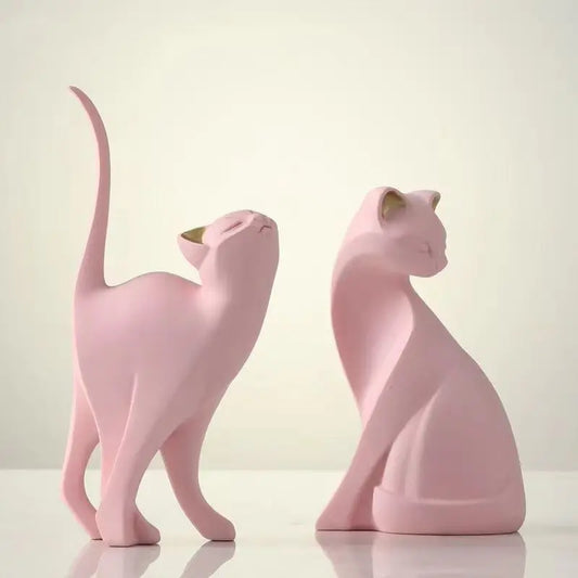 Purrfect Pair Sculpture - Resin Couples Cat Statues for Home Decorations