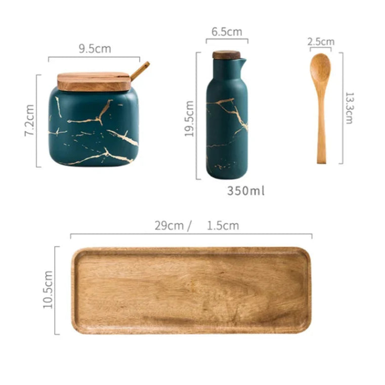 Alabaster Spice Vault - Marbled Ceramic Seasoning Jar