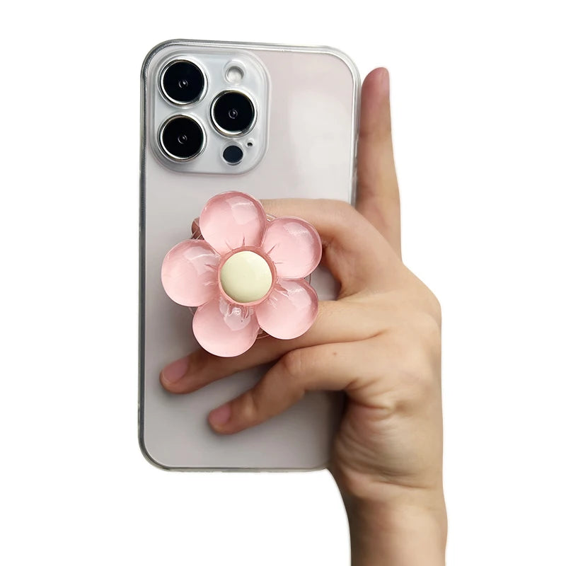 BlossomGrip Phone Holder - 1pc Transparent Flower Phone Holder