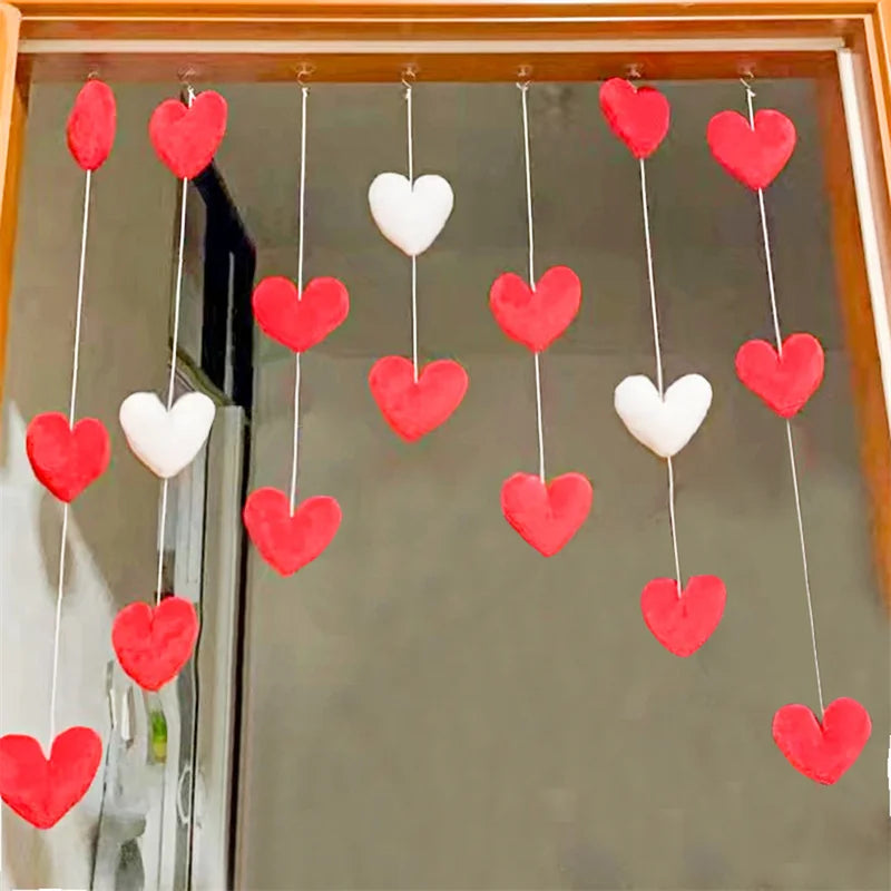 Cupid’s Tassel Twinkle - Girls' Pink Heart Shaped Curtain