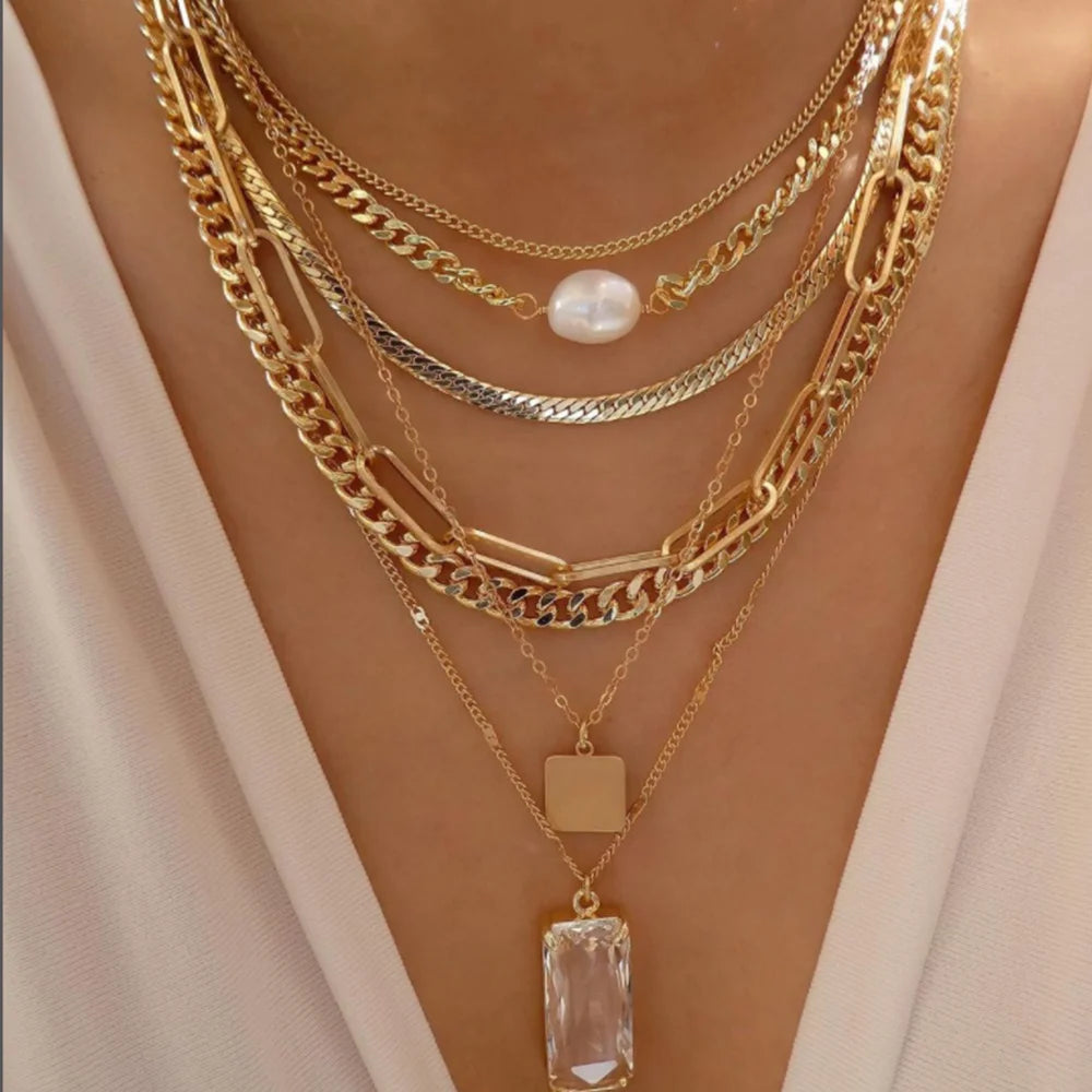 GoldenMystique - Multi-Layer Boho Pendant Necklaces