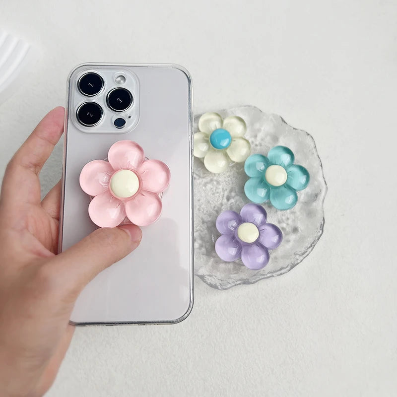 BlossomGrip Phone Holder - 1pc Transparent Flower Phone Holder