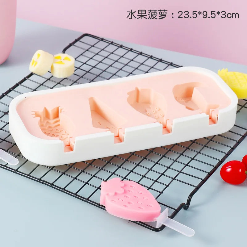 PopsiclePal Set - Popsicles Molds Kids, Baby, Cute Shapes Silicone Mini Popsicle Molds BPA Free Reusable Ice Cream Mold Popsicle Maker Set