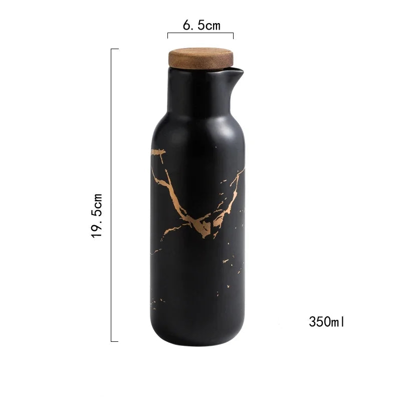Alabaster Spice Vault - Marbled Ceramic Seasoning Jar