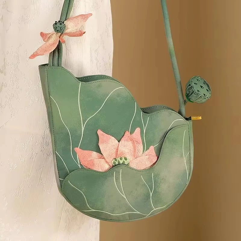 LotusGrace Bag - Exquisite Floral Embroidery Original Designer Handbag