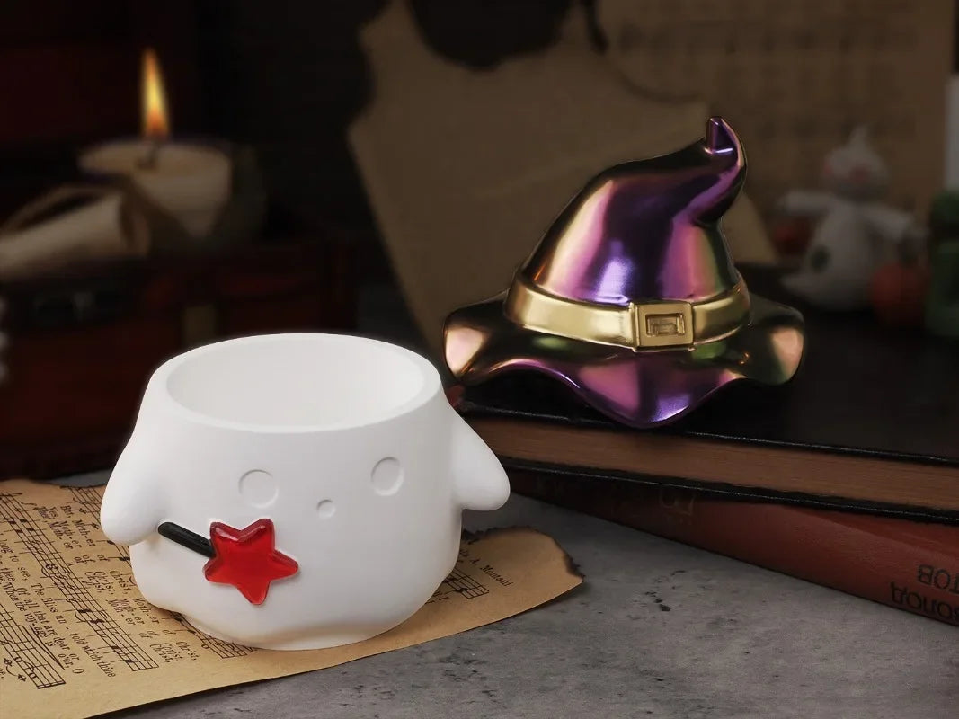 SpiritedJar Mold - Cute Ghost Storage Box Silicone Mold Epoxy Resin Jar Molds with Lid Halloween Candle Cup Mold Plaster/Concrete Candle Jar Mould