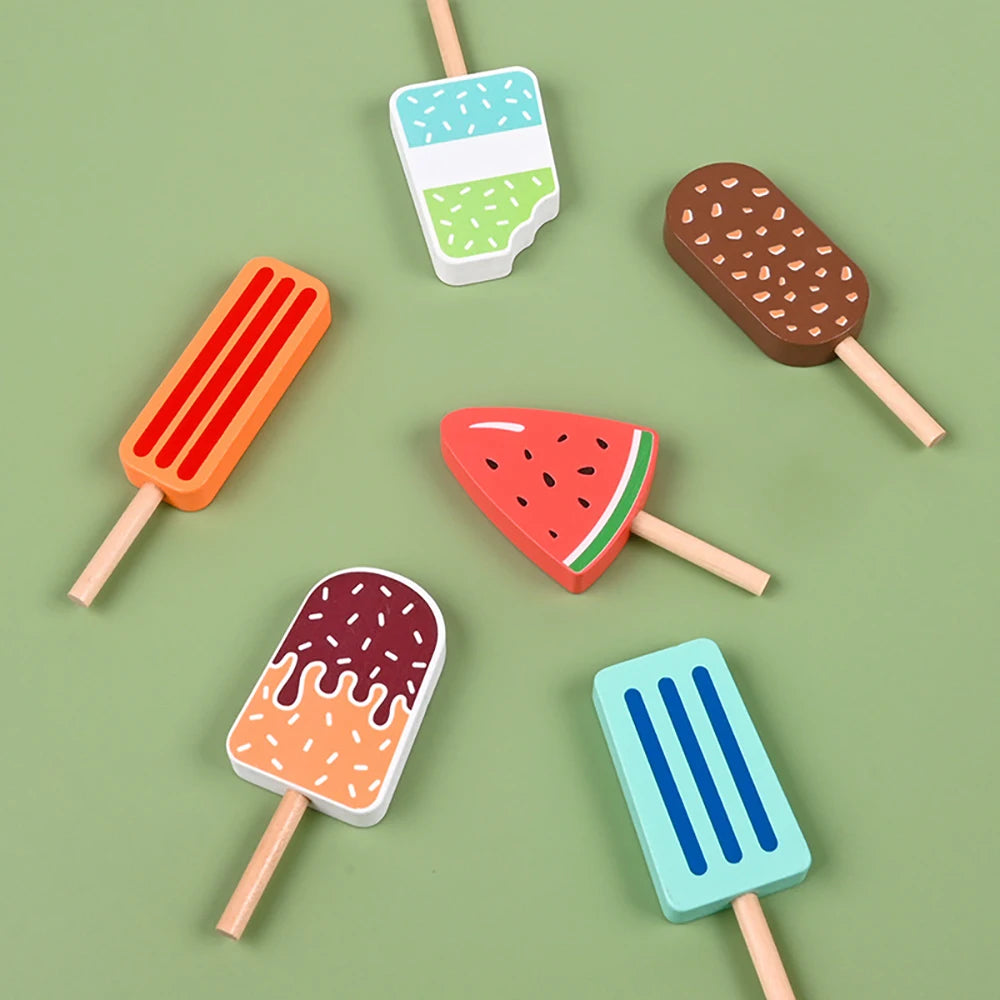 Scoop & Smile Play Cones - Wooden Simulation Ice Cream Education Toy
