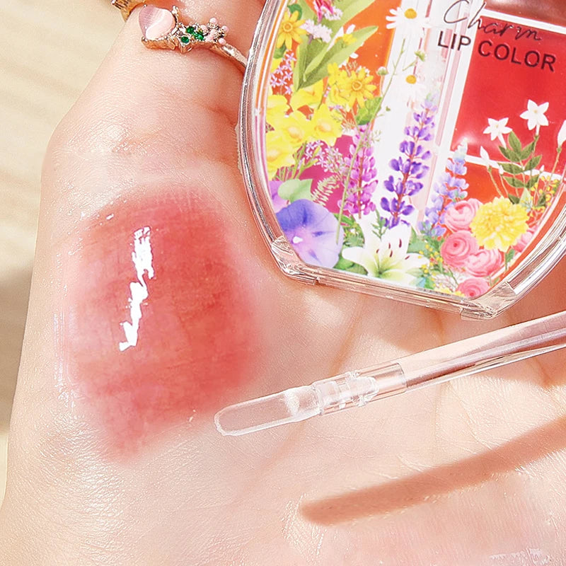 Glass Charm Palette Lip Gloss - 6 Colors Jelly Lip Cream