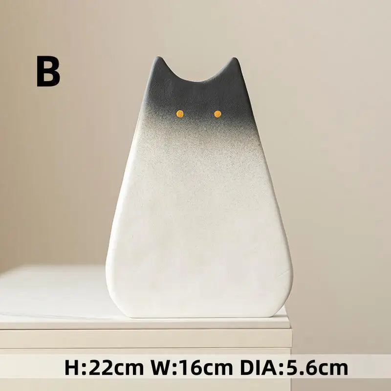 WhiskerBloom Vase - Cute cat-like ceramic vase, Nordic style, decoration flower arrangement