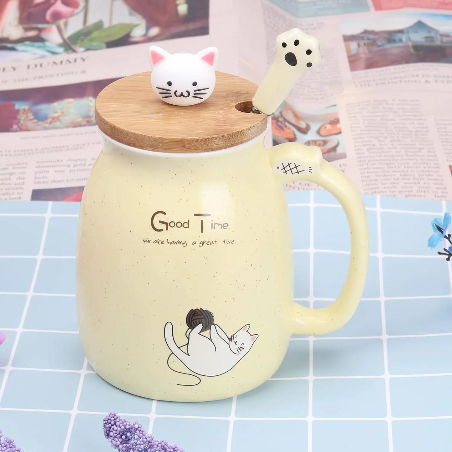 KittyWhisker Brew - Cute Cat Ceramic Kawaii Tea Cup