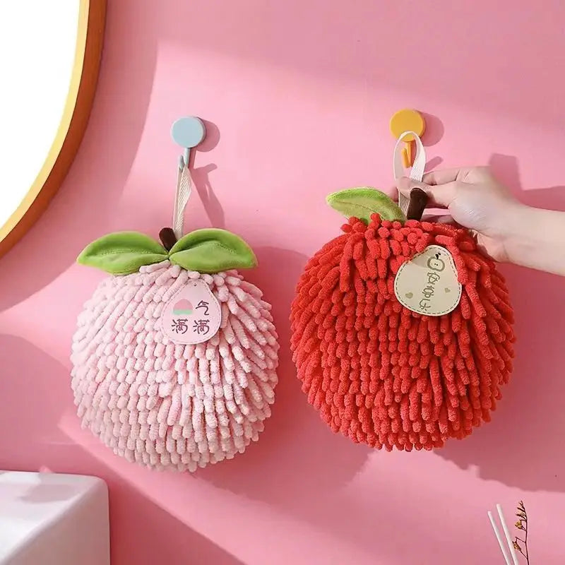 Cherry Berry Hand Towel - 100% Cotton, Soft and Gentle, Ideal for All Skin Types, Versatile Use, Easy to Clean Gift Kitchen Chocolate, Unisex, 17cm Mini Size, 2-in-1 Absorption, Fast Drying, Playful Prints