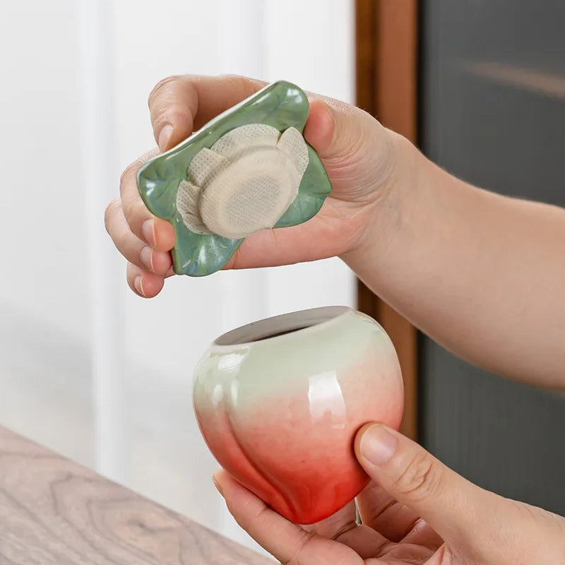 Peachy Keepsake Jar - Fruit Storage Tank Ceramic