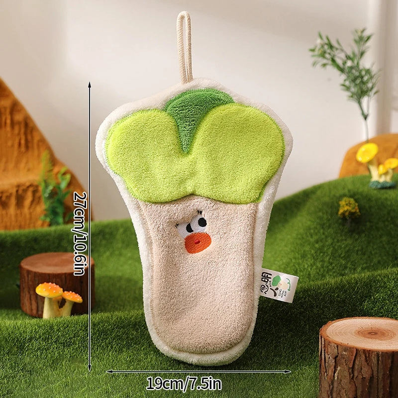 HarvestHug Towels - Cute Hand Towel Cartoon Wipe Handkerchief Rag  Vegetable Shape Towels for Kitchen Bathroom, KidsHanging Towel Soft Dish cloth