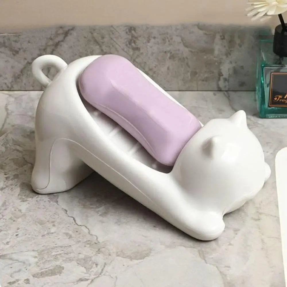 PurrSoap Dish - Soap Dish Drainable Cute Cat-shaped Soap Drain Tray