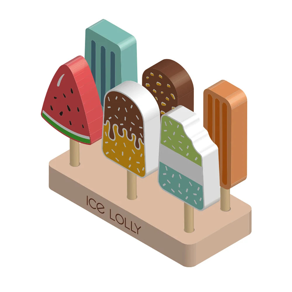 Scoop & Smile Play Cones - Wooden Simulation Ice Cream Education Toy