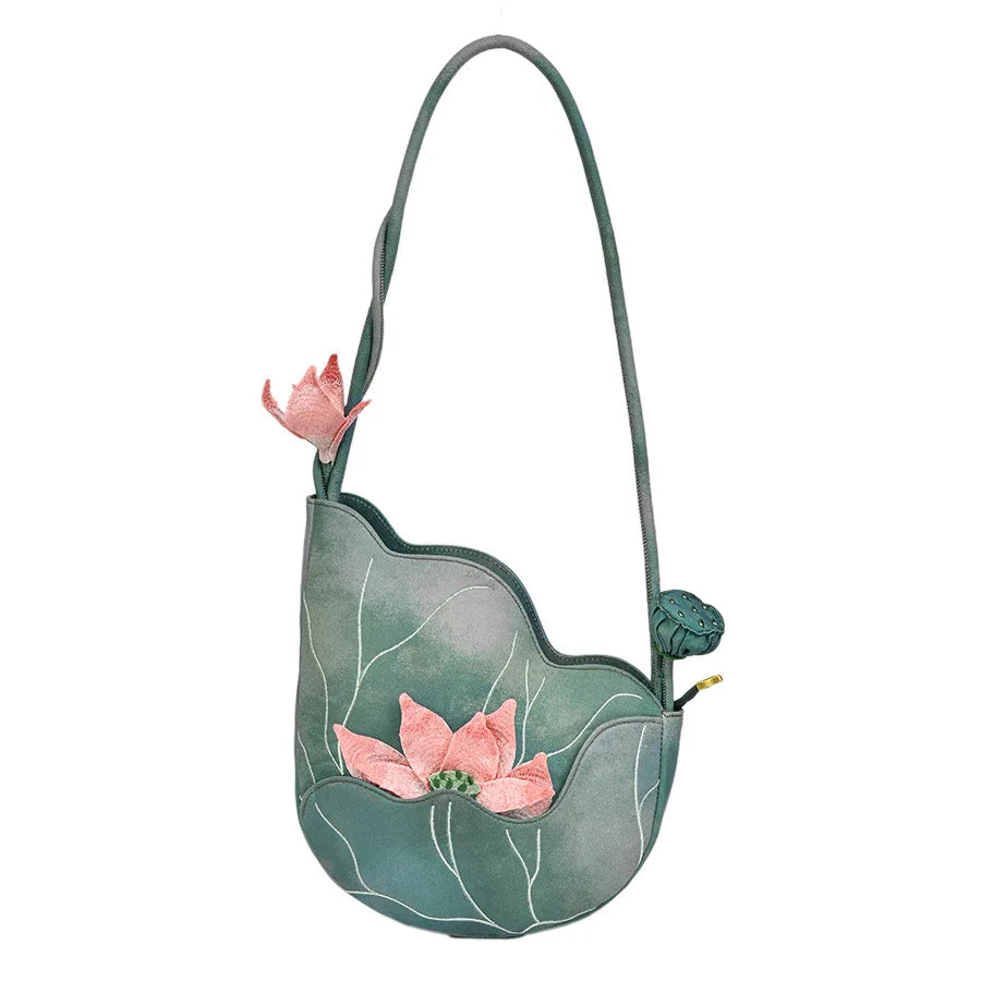 LotusGrace Bag - Exquisite Floral Embroidery Original Designer Handbag