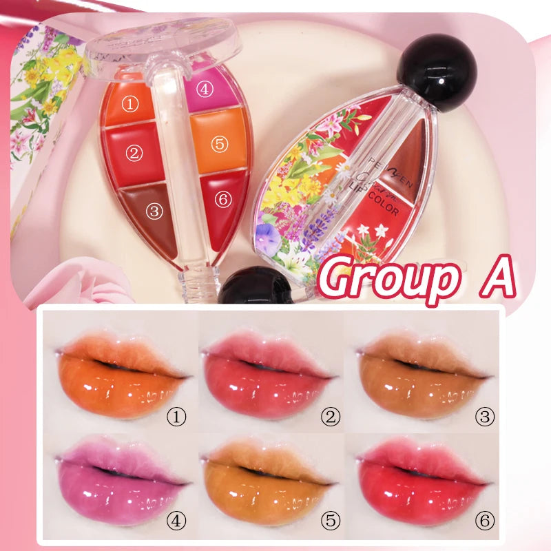 Glass Charm Palette Lip Gloss - 6 Colors Jelly Lip Cream