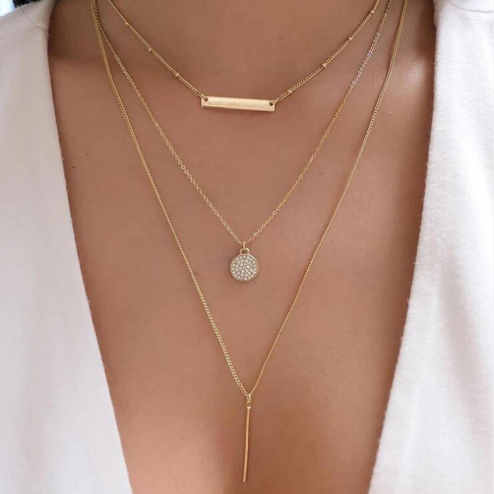 GoldenMystique - Multi-Layer Boho Pendant Necklaces
